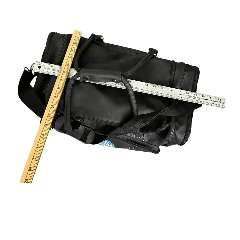 WARNER BROS TELEVISION Black Duffle Bag Duffel Nylon Top Handle Strap VINTAGE
